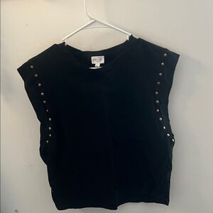 Le Lis Black Muscle Tank with Gold Studs - Large